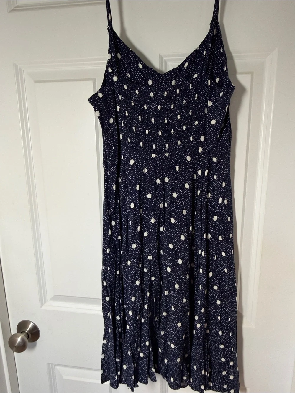 Old Navy Navy Polka Dot Spaghetti Strap Mini Dress - Picture 5 of 7